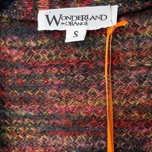 NEW WONDERLAND Boutique Red Gold Purple Open Cardigan Small - Picture 2 of 9